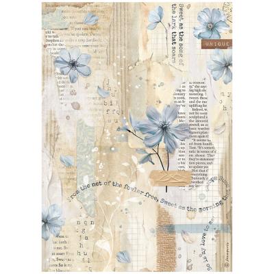 Stamperia Secret Diary Rice Paper - Blue Flower