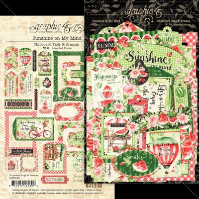 Graphic45 Sunshine on my Mind - Chipboard Tags & Frames