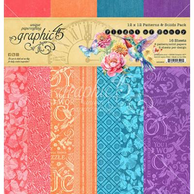 Graphic45 Flight of Fancy - Patterns & Solids Pack