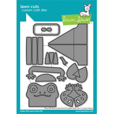 Lawn Fawn Lawn Cuts Dies - Tiny Gift Box Lizard And Snake Add-On