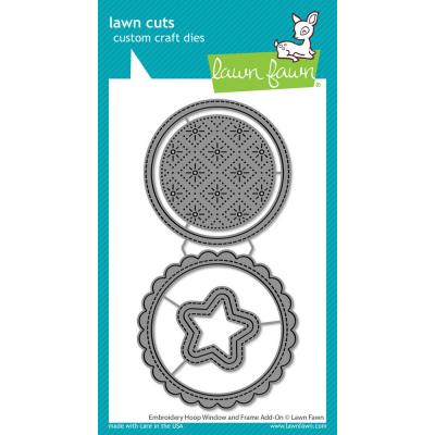 Lawn Fawn Lawn Cuts Dies - Embroidery Hoop Window And Frame Add-On