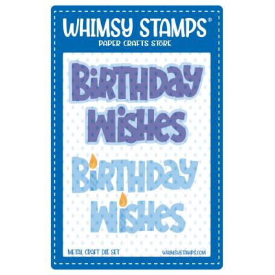 Whimsy Stamps Die Set - Birthday Wishes Word and Shadow