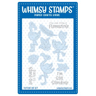 Whimsy Stamps Outlines Die Set - Flamingo Summer