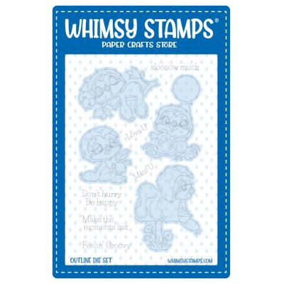 Whimsy Stamps Outlines Die Set - Sloth Moments