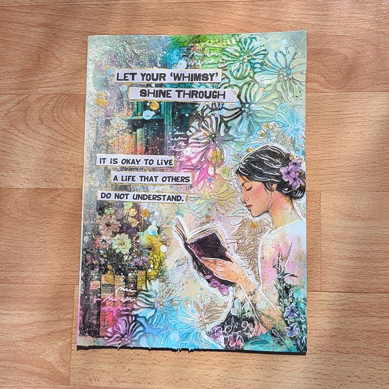 Art Journal Seite gestalten mit Reispapier