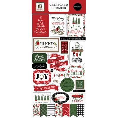Carta Bella Home For Christmas Sticker - Chipboard Phrases