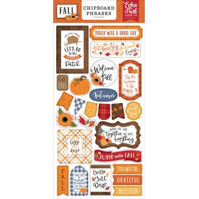 Echo Park Fall Sticker - Chipboard Phrases