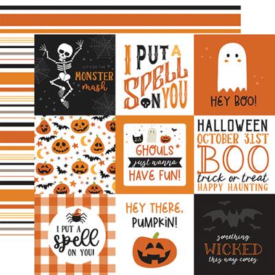 Echo Park Halloween Party Designpapier - 4x4 Journaling Cards
