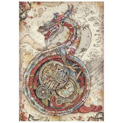 Stamperia Sir Vagabond In Japan Rice Paper - Mechanical Dragon