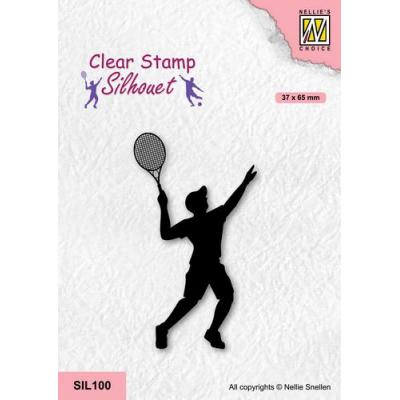 Nellies Choice Clear Stamp - Silhouette Tennisspieler