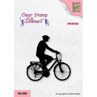 Nellies Choice Clear Stamp - Silhouette Fahrradfahrer