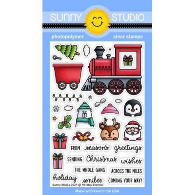Sunny Studio Clear Stamps - Holiday Express