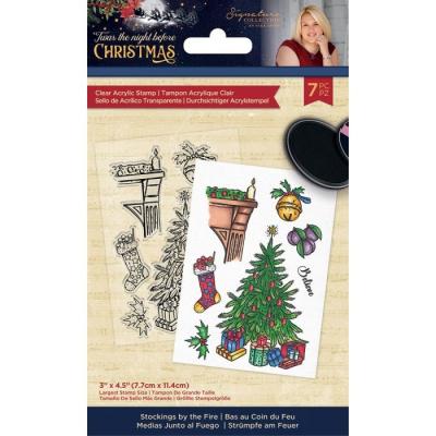 Crafter's Companion Twas The Night Before Christmas Clear Stamps - Stockings By The Fire