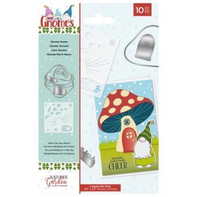 Crafter's Companion Gnomes Stencil & Die - Gnome Home