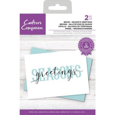 Crafter's Companion Clear Stamps - Brush Seasons Greetings