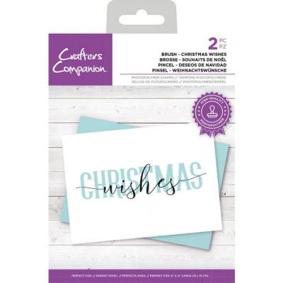 Crafter's Companion Clear Stamps - Brush Christmas Wishes