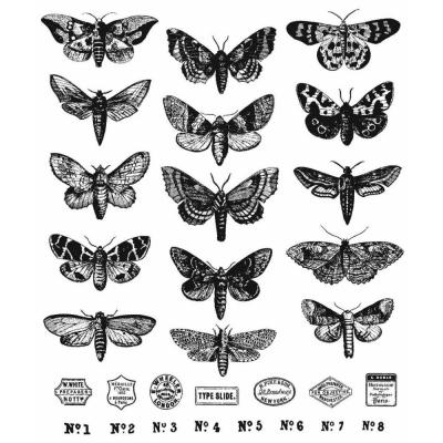 Stampers Anonymous Tim Holtz Cling Stamps - Moth Study