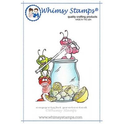 Whimsy Stamps Rubber Cling Stamp - Ants Drink Up