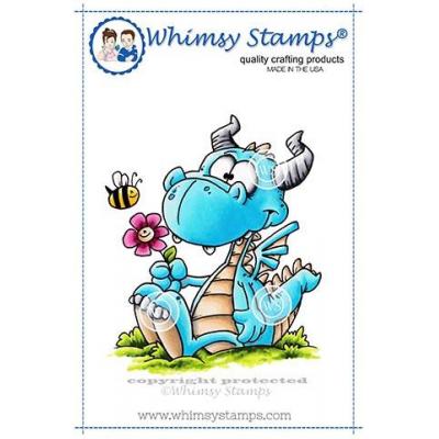 Whimsy Stamps Rubber Cling Stamp - Dorky Dragon