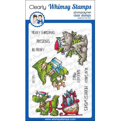 Whimsy Stamps Clear Stamps - Dragon Christmas Wishes