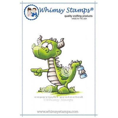 Whimsy Stamps Rubber Cling Stamp - Dragon Pull My Finger