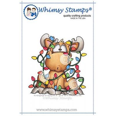 Whimsy Stamps Rubber Cling Stamp - Moose Tangle