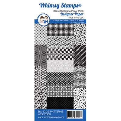 Whimsy Stamps Paper Pack Designpapier - Black And White Dog