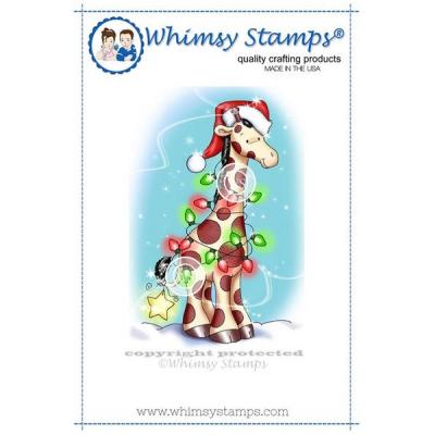 Whimsy Stamps Rubber Cling Stamp - Christmas Giraffe
