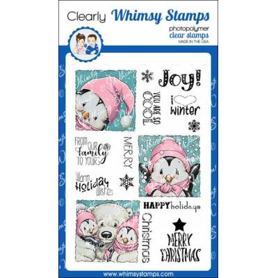 Whimsy Stamps Clear Stamps - Penguin Holiday Squares