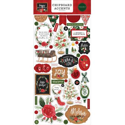 Carta Bella Happy Christmas Sticker - Chipboard Accents