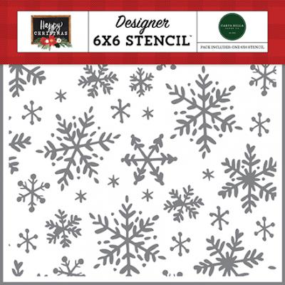 Carta Bella Happy Christmas Stencil - Happy Snowflakes