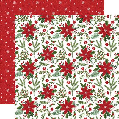 Echo Park Christmas Magic Designpapier - Pretty Poinsettias