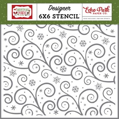 Echo Park Christmas Magic Stencil - Swirling Snowflakes