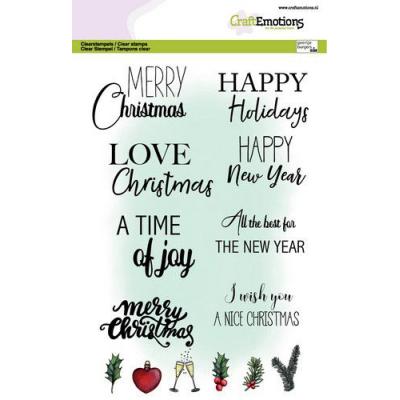 CraftEmotions Clear Stamps - Text Christmas Cards