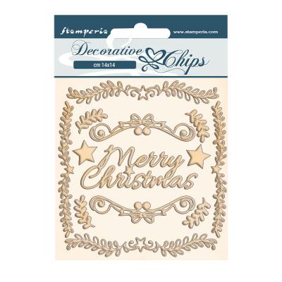 Stamperia Pink Christmas Decorative Chips - Frames