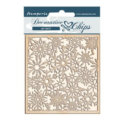 Stamperia Winter Tales Decorative Chips - Snowflakes