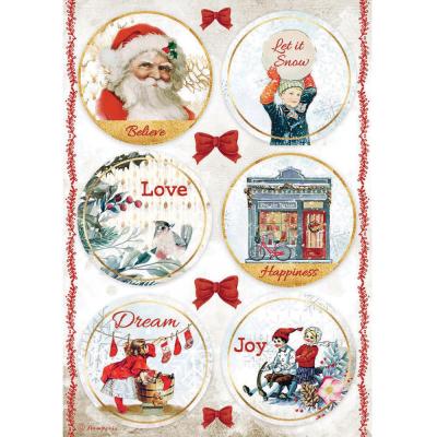 Stamperia  Romantic Christmas Rice Paper - Rounds