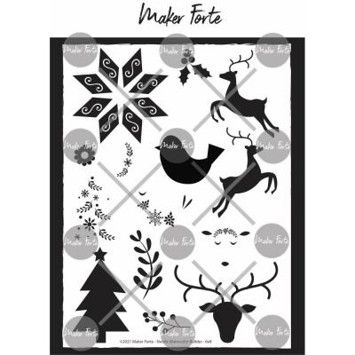 Maker Forte Clear Stamps - Nordic Christmas Watercolor Builder