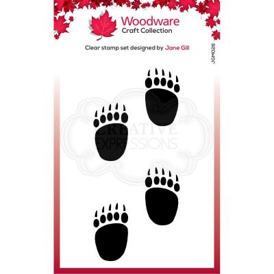 Creative Expressions Woodware Craft Collection Clear Stamps - Polar Bear Paws