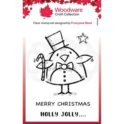 Creative Expressions Woodware Craft Collection Clear Stamps - Top Hat Robin