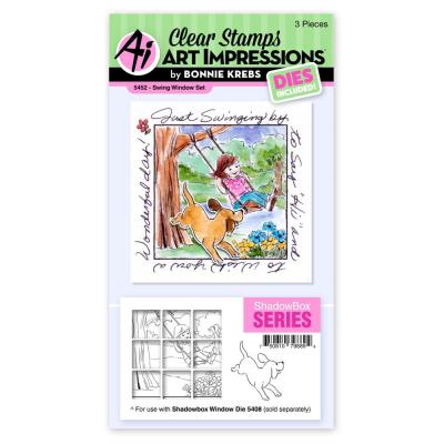 Art Impressions Windows To The World Stamp & Die Set - Swing