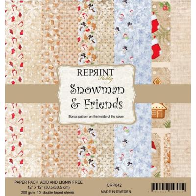 Reprint Snowman & Friends Designpapier - Paper Pack