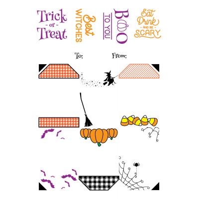 LDRS Creative Clear Stamps - Halloween Gift Tag Stack