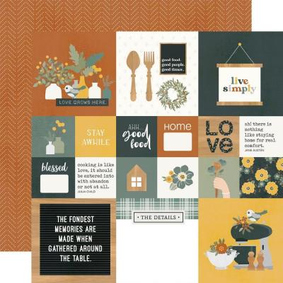 Simple Stories Hearth & Home Designpapier - 4 x 4 Elements