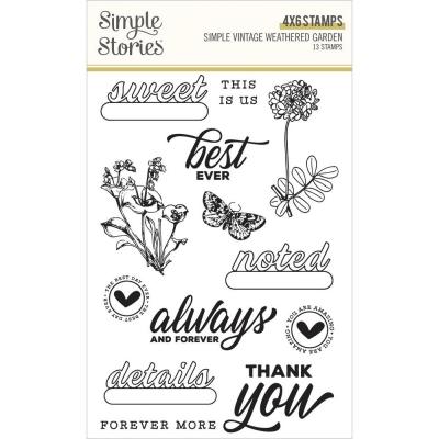 Simple Stories Vintage Weathered Garden Clear Stamps - Vintage Weathered Garden