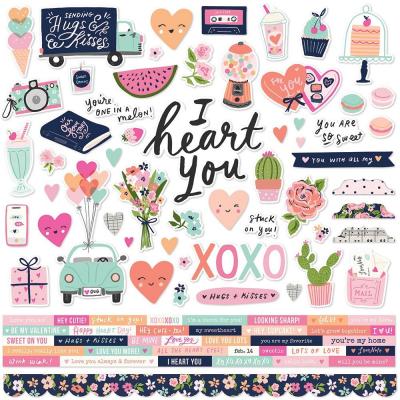 Simple Stories Happy Hearts Stickers - Cardstock Stickers