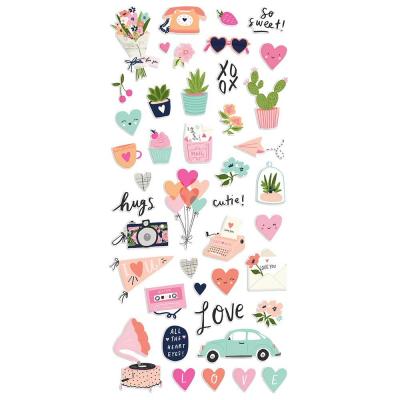 Simple Stories Happy Hearts Stickers - Puffy Stickers