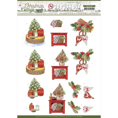 Find It Trading Jeanine's Art Christmas Cottage Punchout Sheet - Christmas Decoration