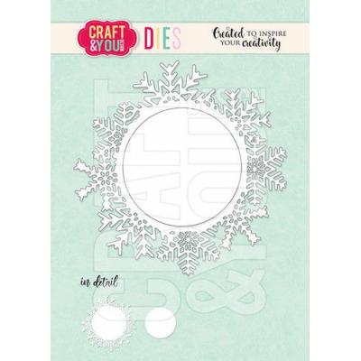 Craft & You Design Cutting Dies - Schneeflockenrahmen rund