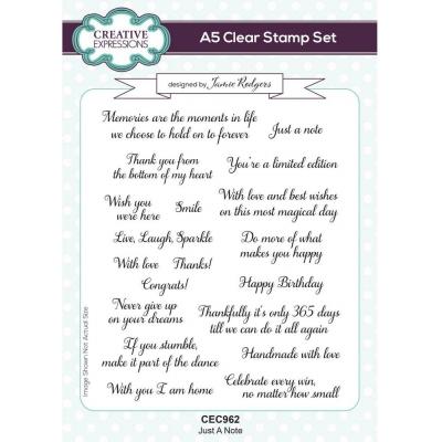 Creative Expressions Clear Stamps - Just A Note